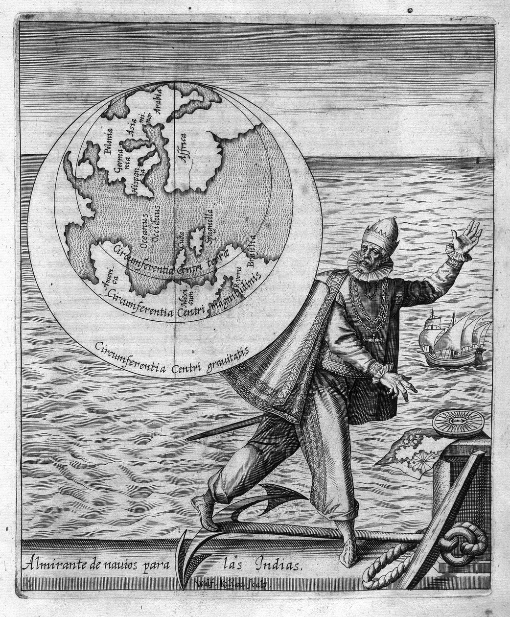 克里斯托弗-哥伦布（Cristoforo Colombo）--载于Philoponus Honorius的《Nova Tipus Transacto Navigatio Novi Orbi》中 作者 未知艺术家