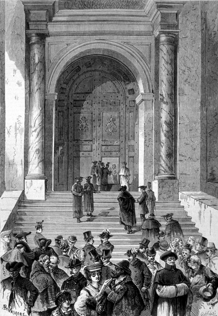 教皇利昂十三世的秘密会议。 1878年被选为。 作者 未知艺术家
