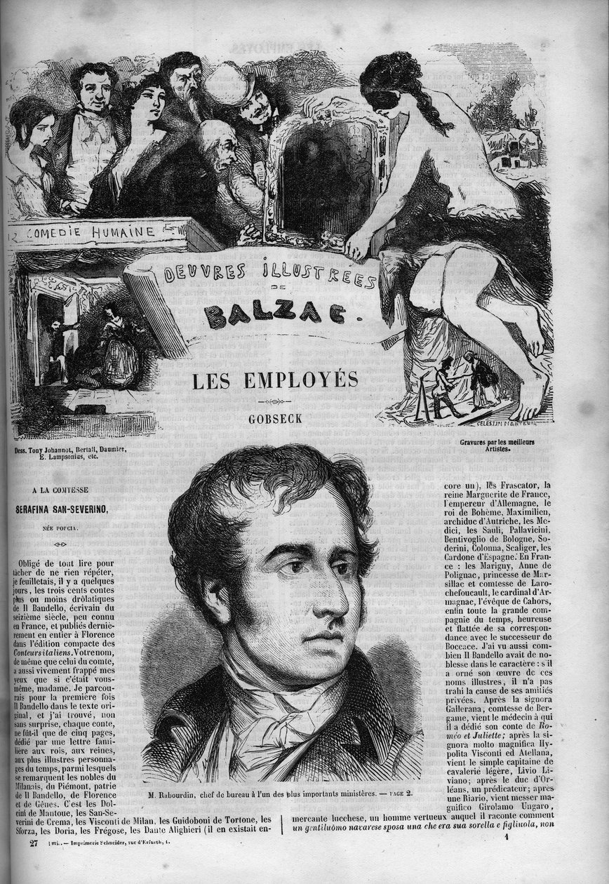 小说 "Les Employes "的封面 作者 未知艺术家