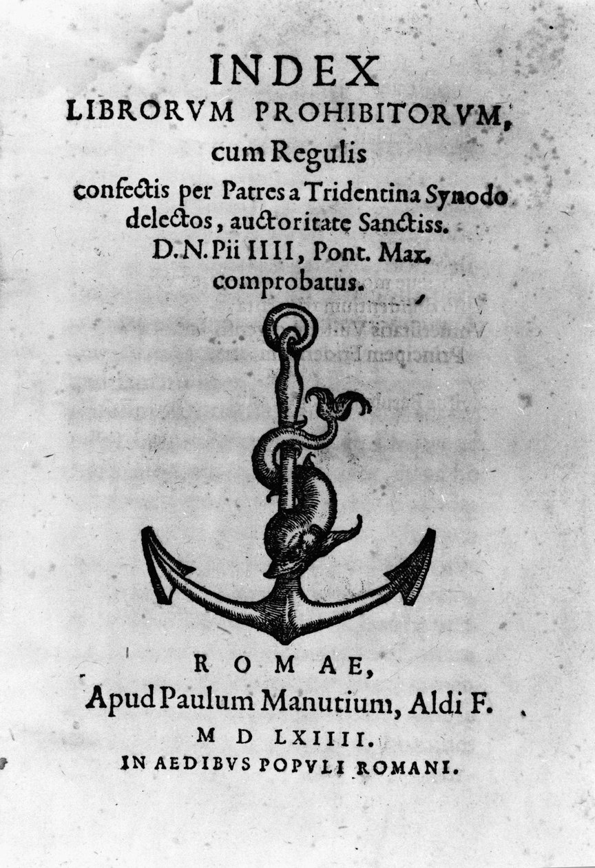 Cover of ""Index of Forbidden Books"", Rome 作者 未知艺术家