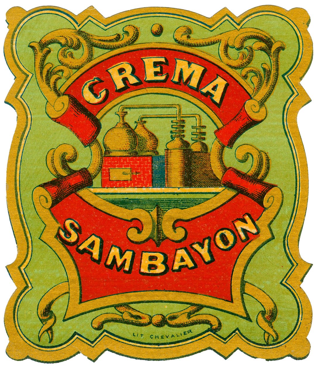 Crema Sambayon 酒精广告（色谱法，19 世纪后期） 作者 未知艺术家