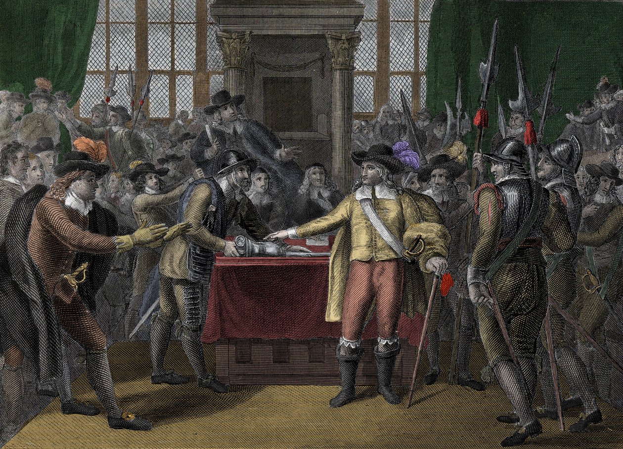 克伦威尔解散长议会 - 臀部议会 - 奥利弗克伦威尔（1599-1658）解散英国议会 作者 未知艺术家
