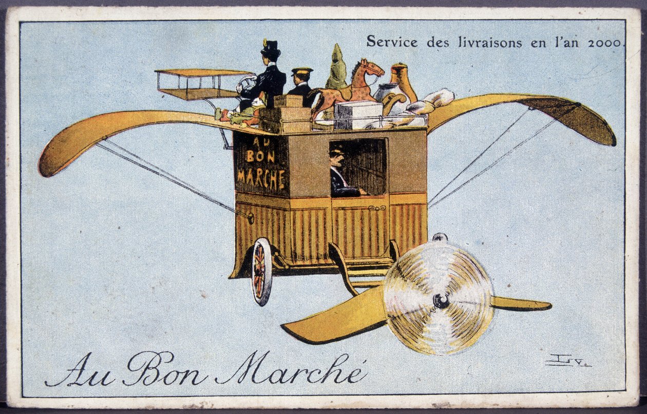 2000 年的送货服务 - Bon Marché 标签，19 世纪末 作者 未知艺术家