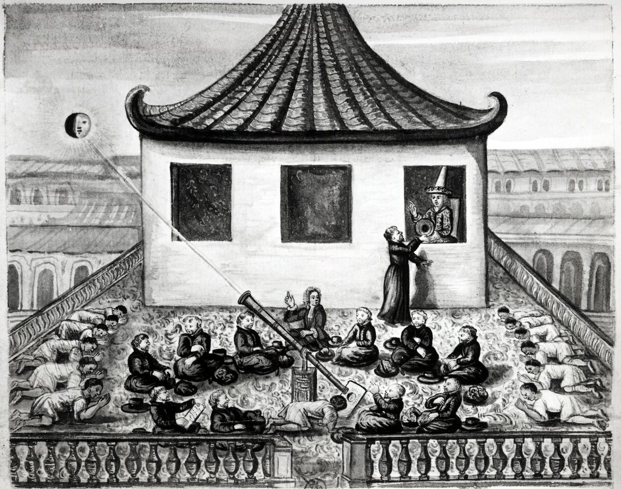 Eclipse of sun - in “” Voyages of the kingdom of Siam, historical of 1688””. 作者 未知艺术家