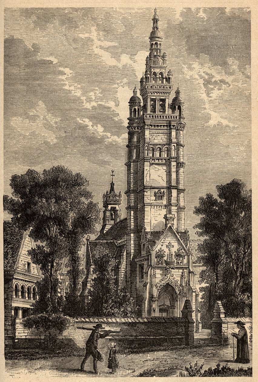 Eglise Notre Dame de Croaz Batz a Roscoff - Finistere - Brittany - engraving in "PATRIE" - DESCRIPTION PECTURESSE DE LA FRANCE EN 6 VOLUES BY LUCIEN HUARD - end 19th century 作者 未知艺术家