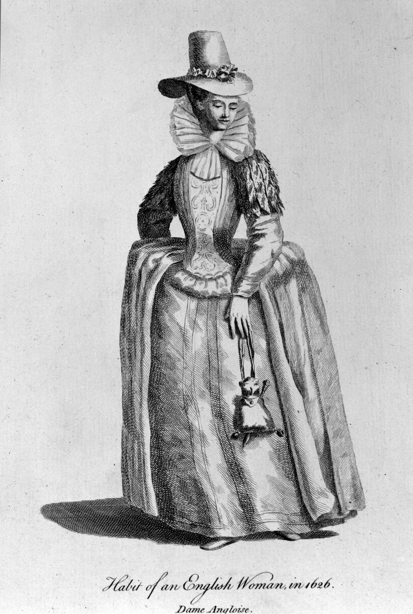 English woman of 1626. 作者 未知艺术家