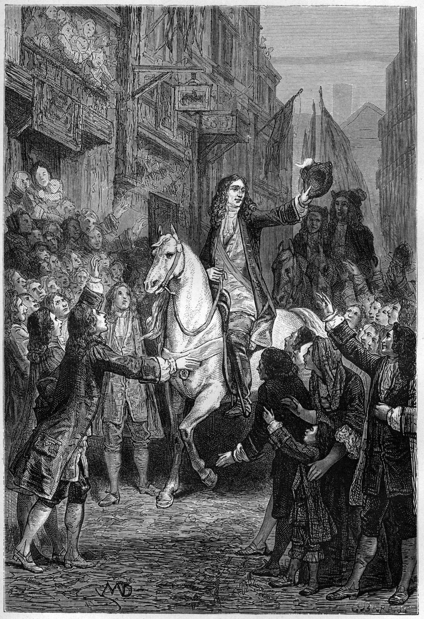 英格兰威廉三世在击败法国军队后进入伦敦--1692年奥兰治-拿骚的威廉三世胜利进入伦敦--Francois Guizot 1877年所著《L