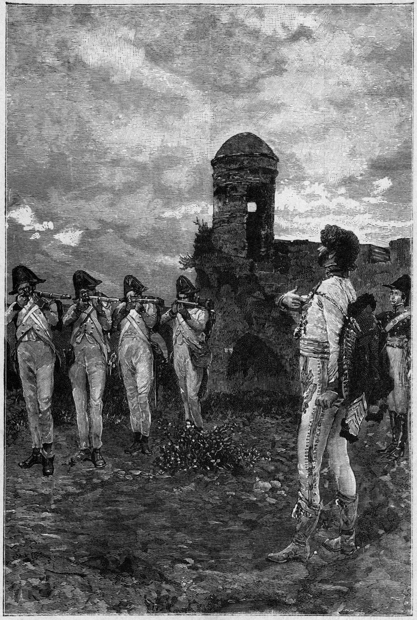 约阿希姆-缪拉（1767-1815）被处决，他是法国的侯爵和那不勒斯的国王，1815年。 作者 未知艺术家