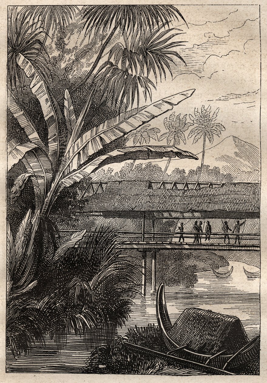 安托万-布鲁尼（Bruni）-德-恩特雷斯托（1737-1793）于1791年为寻找让-弗朗索瓦-加拉鲁普-德-拉佩鲁兹（1741-1788）而进行的探险：布隆岛的景色（？）--插图来自 "18世纪伟大的航海家" 作者 未知艺术家