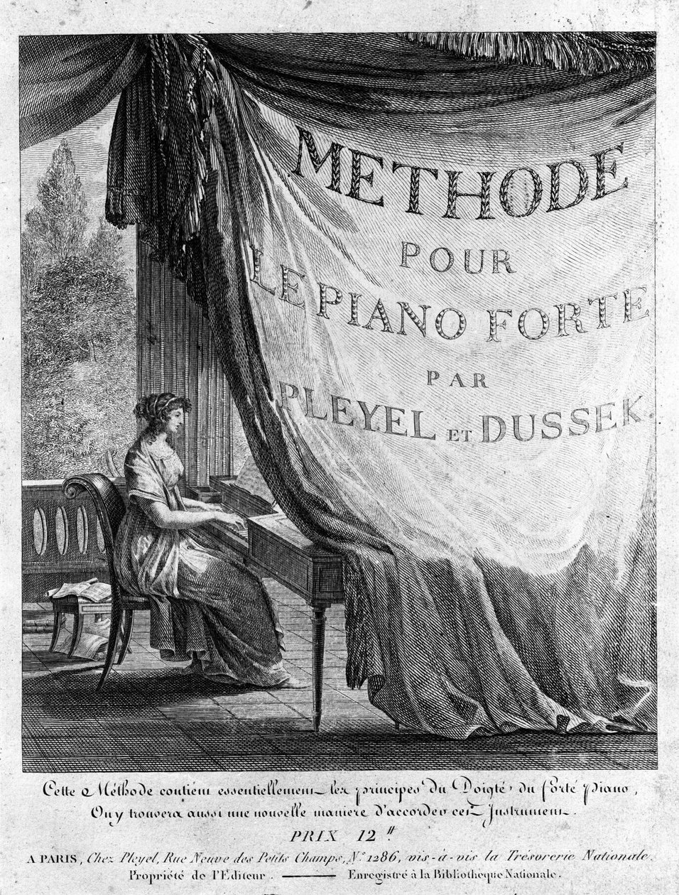 Ignaz Pleyel (1757-1831) 和 Dussek (1760-1812) 所著《钢琴方法论》一书的假书名（假书名）。 作者 未知艺术家