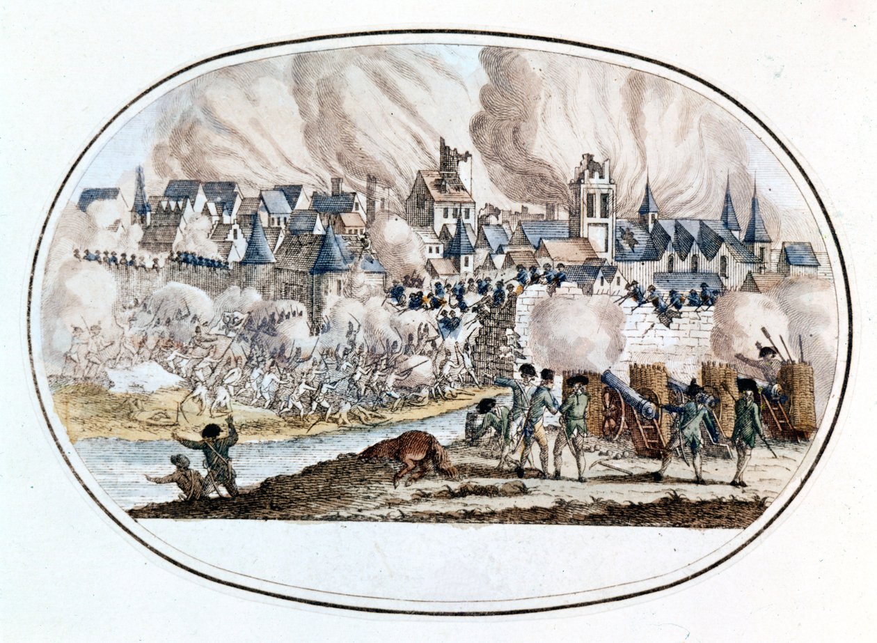 联邦主义者起义。 1794 年从英国手中接管土伦，年轻的波拿巴在那里脱颖而出。 作者 未知艺术家