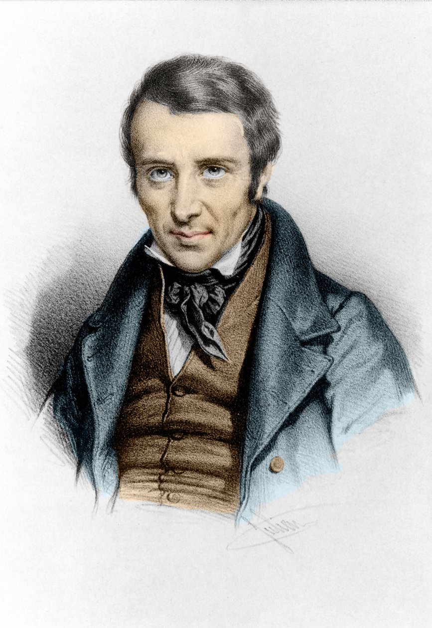 费利西安·拉曼尼斯。 Félicité Robert de La Mennais 或 Lamennais 的肖像。 法国牧师和作家（圣马洛 作者 未知艺术家