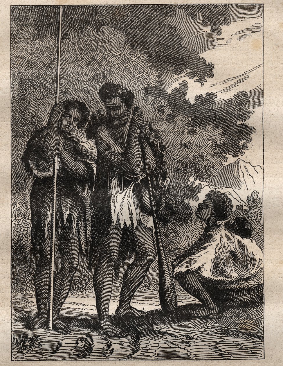 詹姆斯-库克船长（1728-1779）的第一次航行（1768-1771）：一个新泽兰特家族（Neo Zelandaise）--插图取自 "18世纪伟大的航海家" 作者 未知艺术家