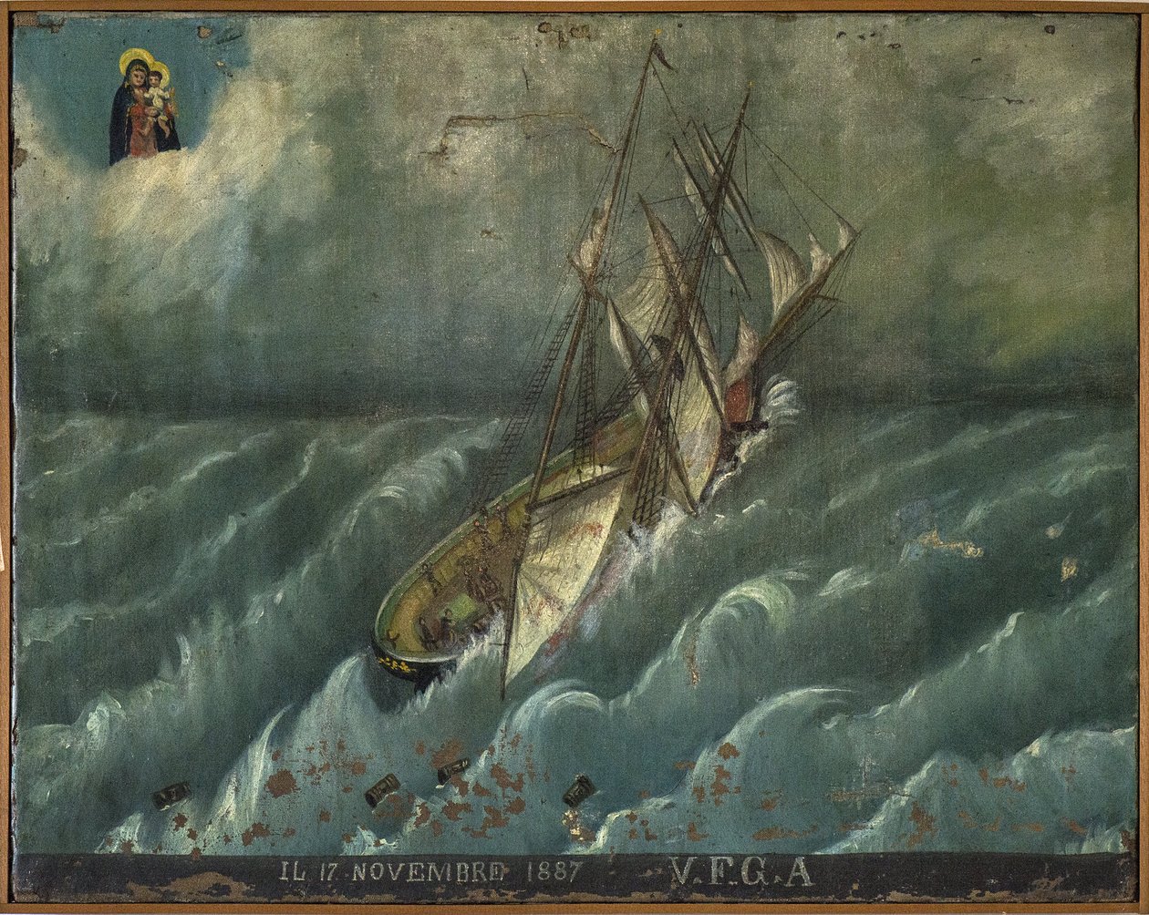 Former voto (ex voto) sailor, popular offer as a pledge of devotion and gratitude of the sailor surviving to the dangers of the sea coming from the Church of Carmine, Torre del Greco, near Naples 作者 未知艺术家