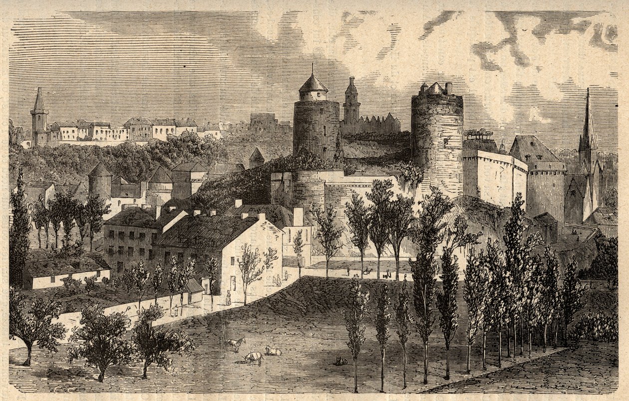 Fougeres vue generale - Bretagne - "PATRIE "中的雕刻--LUCIEN HUARD的DESCRIPTION PICTUREQUIREQUE DE LA FRANCE EN 6 VOLUES - 19世纪末 作者 未知艺术家