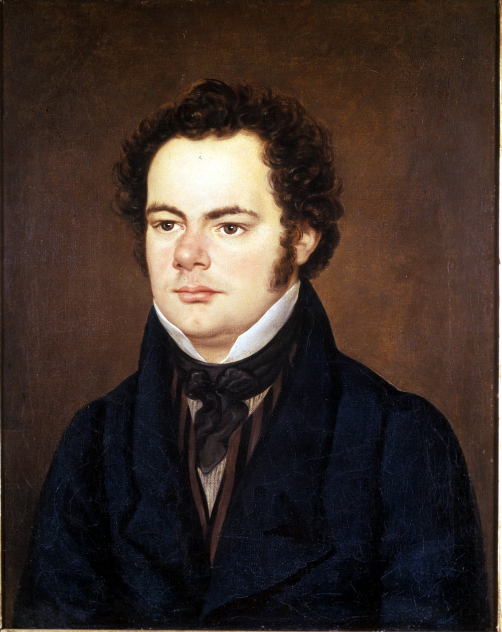 Franz Schubert (1797 - 1828)，维也纳音乐之友协会保存的肖像画。 作者 未知艺术家