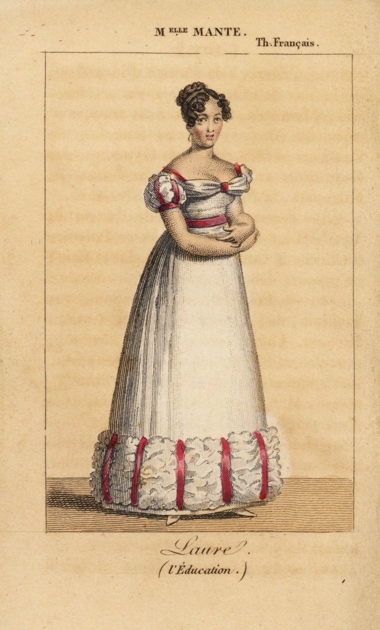 法国女演员 Louise-Charlotte-Theophile-Delphine Escoffie 或 Mlle Mante 在法国剧院的 Casimir Bonjour 的戏剧 L