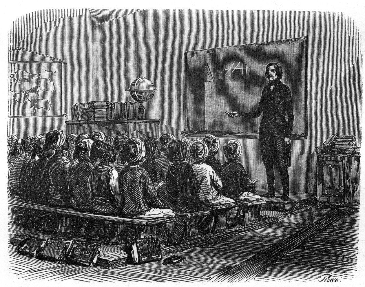 1840年在阿尔及利亚的法国学校。 作者 未知艺术家