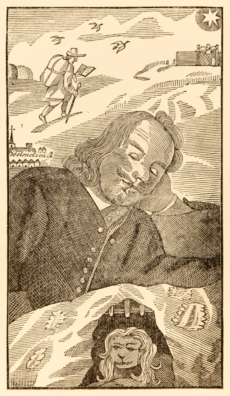 来自朝圣者的前沿从这个世界的进展，到约翰·班扬（1628-1688）所呈现的作品，显示作者梦想着朝圣者充满对他的罪恶的了解 作者 不明