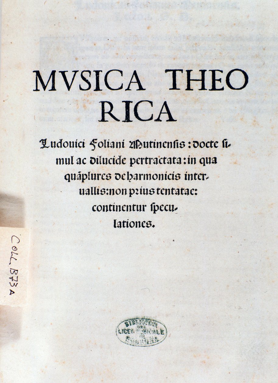 Ludovico Foliani 的 Musica Theorica 卷首画（雕刻 作者 未知艺术家