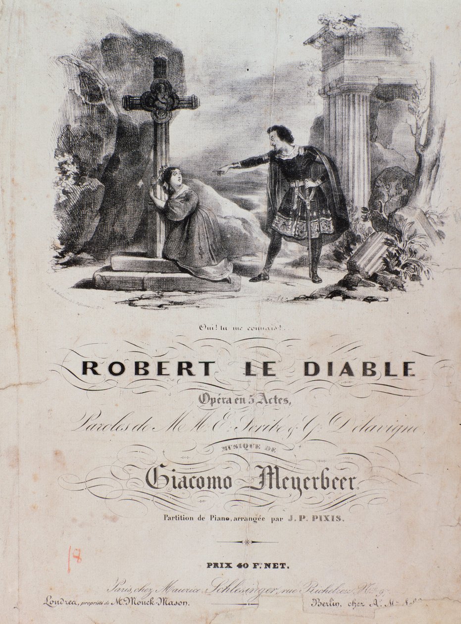 Robert le diable 的卷首画，Meyerbeer 的歌剧（19 世纪） 作者 未知艺术家