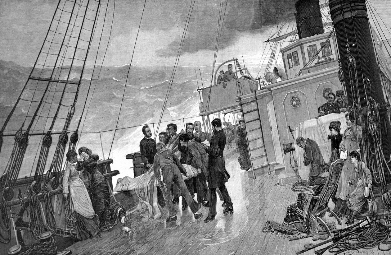 海上葬礼。 1890年 作者 未知艺术家