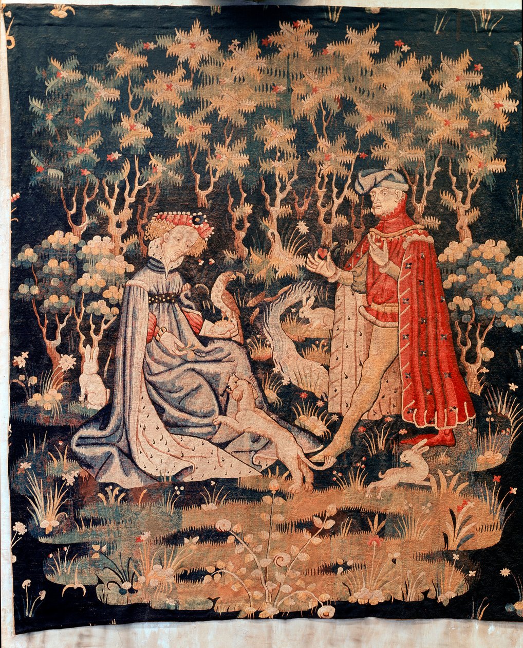 勇敢的场景，心灵的礼物（Tapestry，c.1400-1410） 作者 未知艺术家