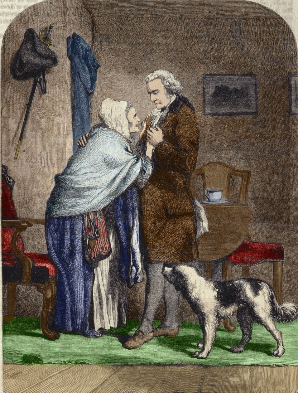 George Washington (1732-1799), elected president of the United States, greets his mother before leaving. 作者 未知艺术家