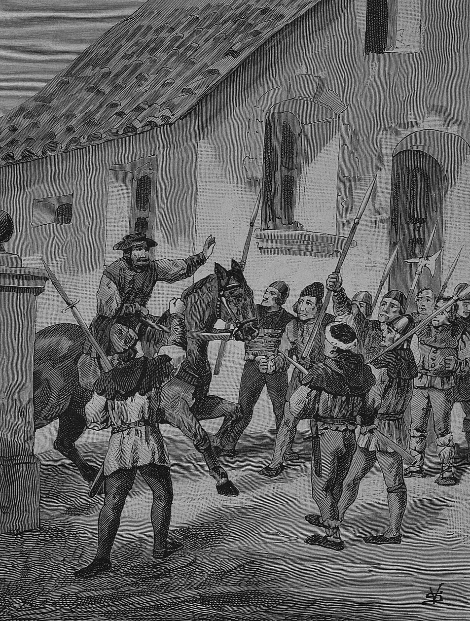 德国农民战争（1524-1526 年）：费尔巴赫和叛变的农民，马特恩-费尔巴赫是农民战争中的农民领袖 作者 未知艺术家