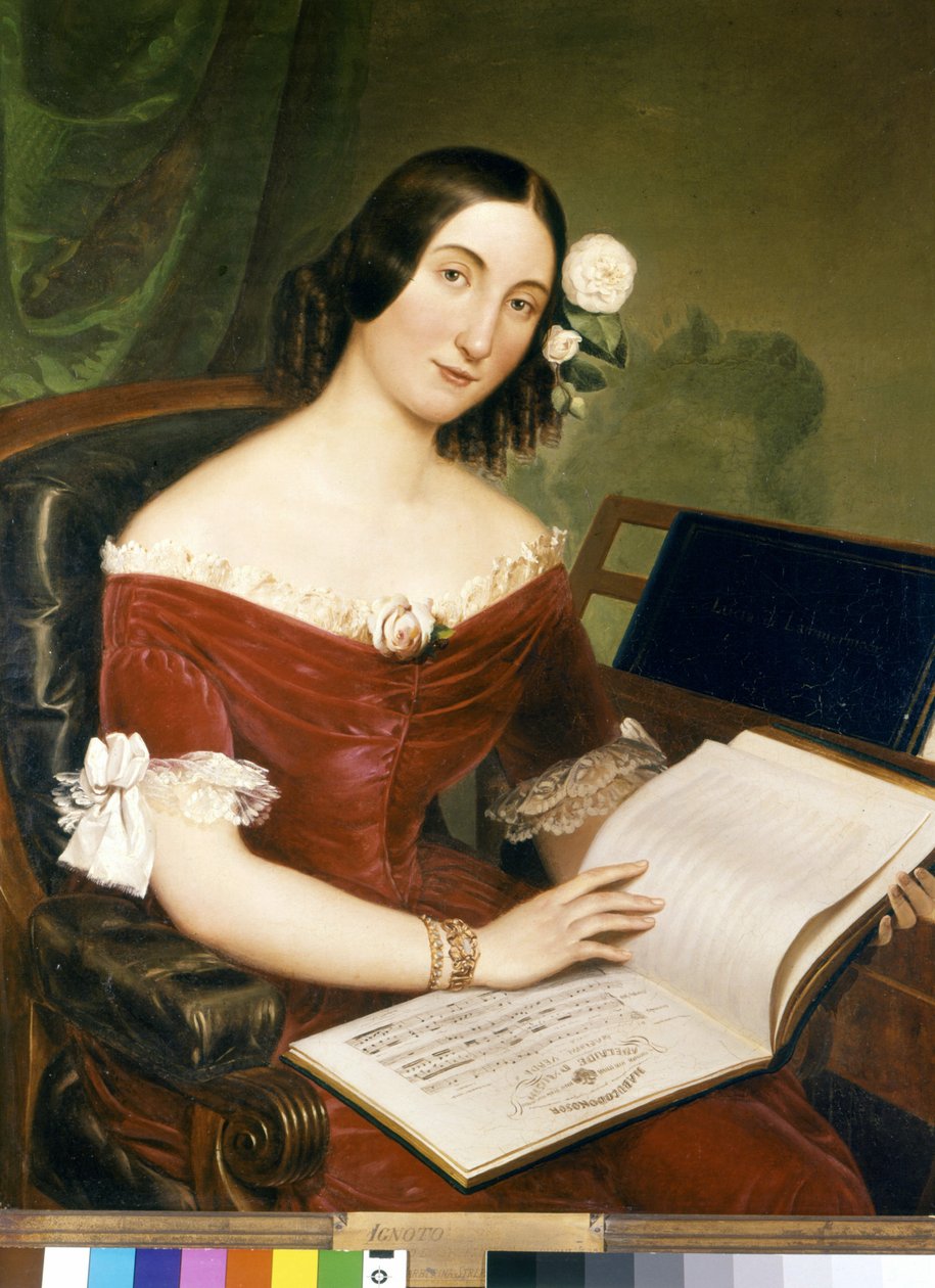 朱塞佩娜·斯特雷波尼（Giuseppena Strepponi，1815-1897年），著名女高音歌手，朱塞佩·威尔第（Giuseppe Verdi）的妻子。 作者 未知艺术家