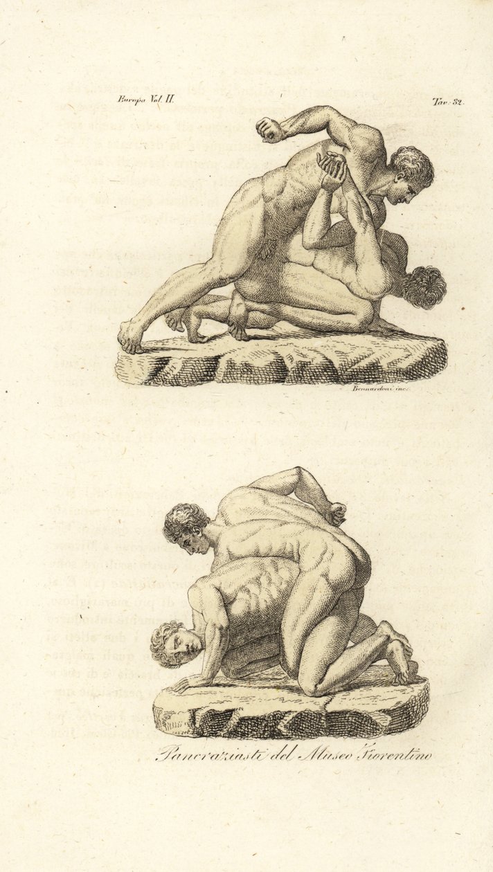 希腊运动员参加 Pankration 武术比赛 作者 未知艺术家