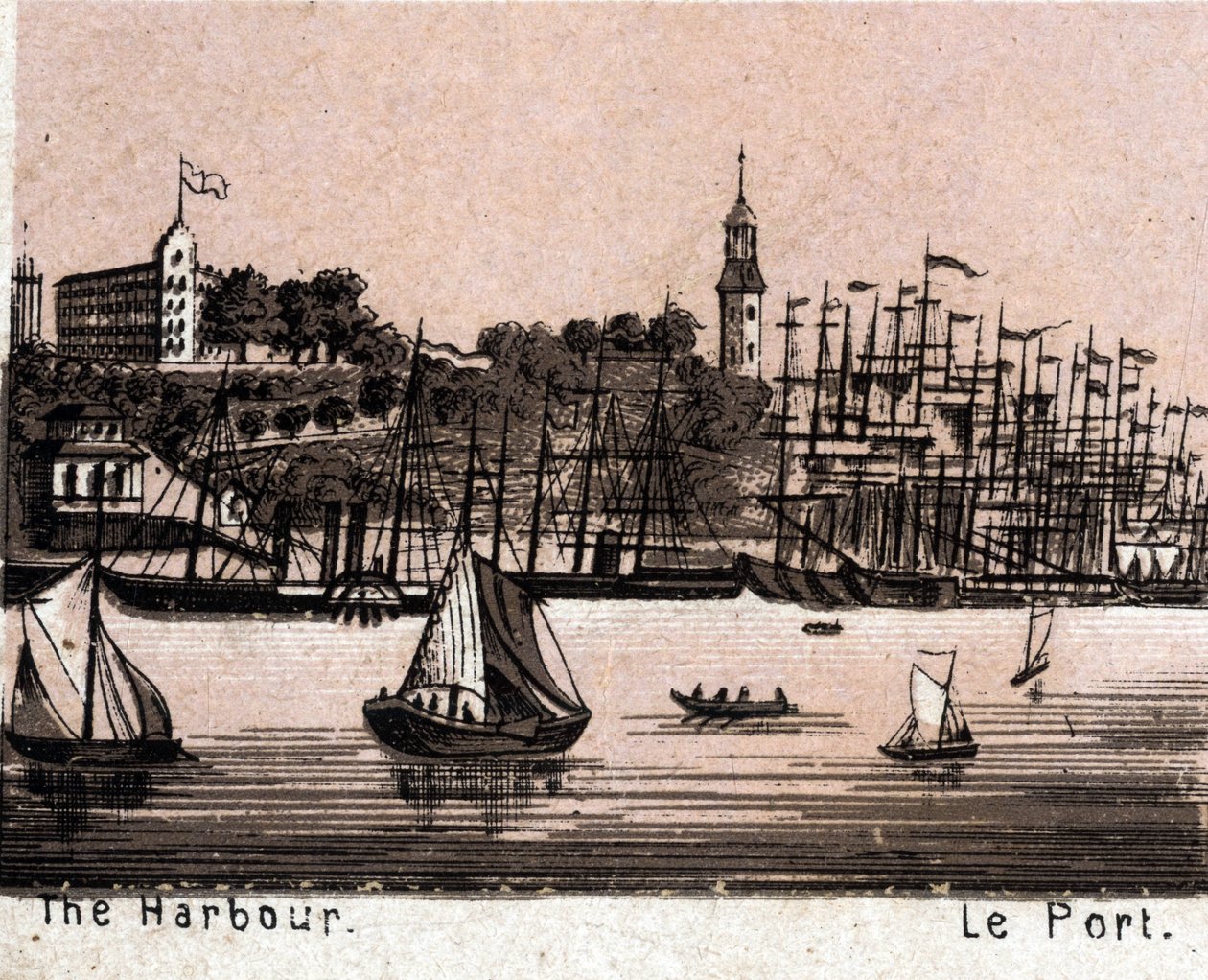 汉堡(Hamburg)，德国：港口的景色(Harbour, Harbor)。载于《世界图解168景》无日期(19世纪末) 作者 未知艺术家