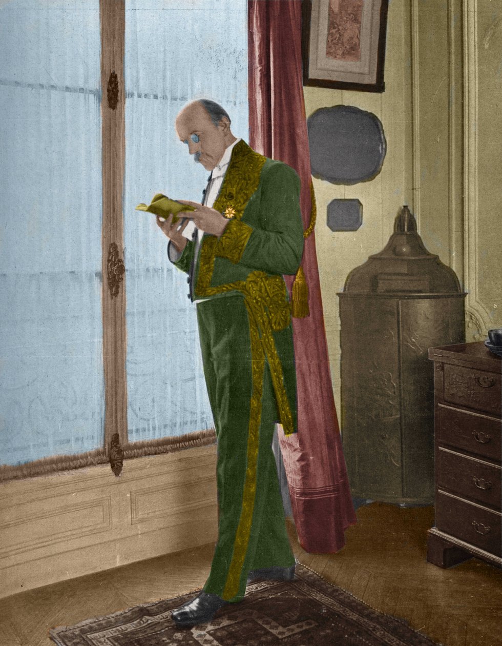 亨利-德-雷尼耶(1864-1936)，法国作家，在进入学院前的家中 作者 未知艺术家