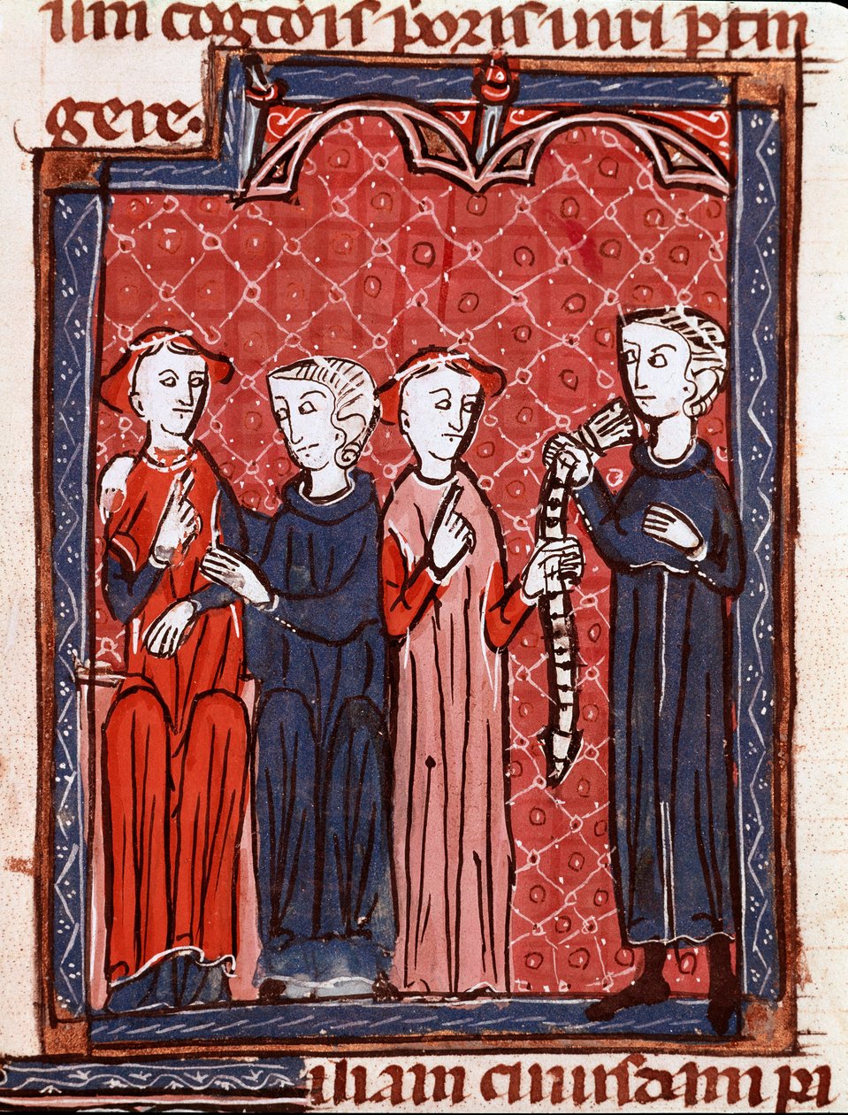 History of Canonical Law: “Woman condemned to the belt of chastete”” Miniature taken from “Decret de Gratien”” (“Concordia discordantium canonum” or “Decretum Gratiani”) dating from 1140 and regulating the laws and canons of the Roman Catholic Church. 13th 作者 未知艺术家
