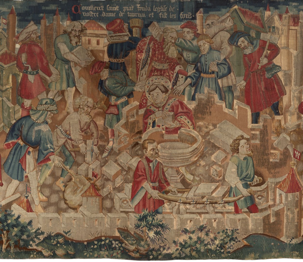 Saint Piat 和 Saint Eleuthère 的历史，场景 5：圣 Piat 如何建立圣母教堂并制作洗礼字体 作者 未知艺术家