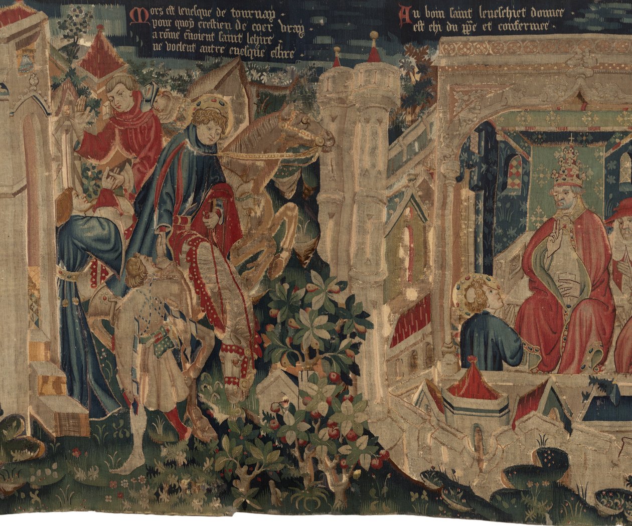 Saint Piat 和 Saint Eleuthère 的历史，场景 8：Saint Éleuthère 前往罗马接受授职仪式 作者 未知艺术家