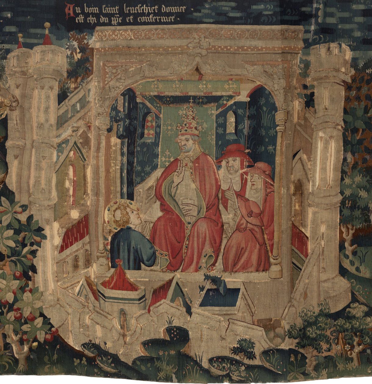 Saint Piat 和 Saint Eleuthère 的历史，场景 9：Saint Éleuthère 被教皇确认为图尔奈的主教 作者 未知艺术家