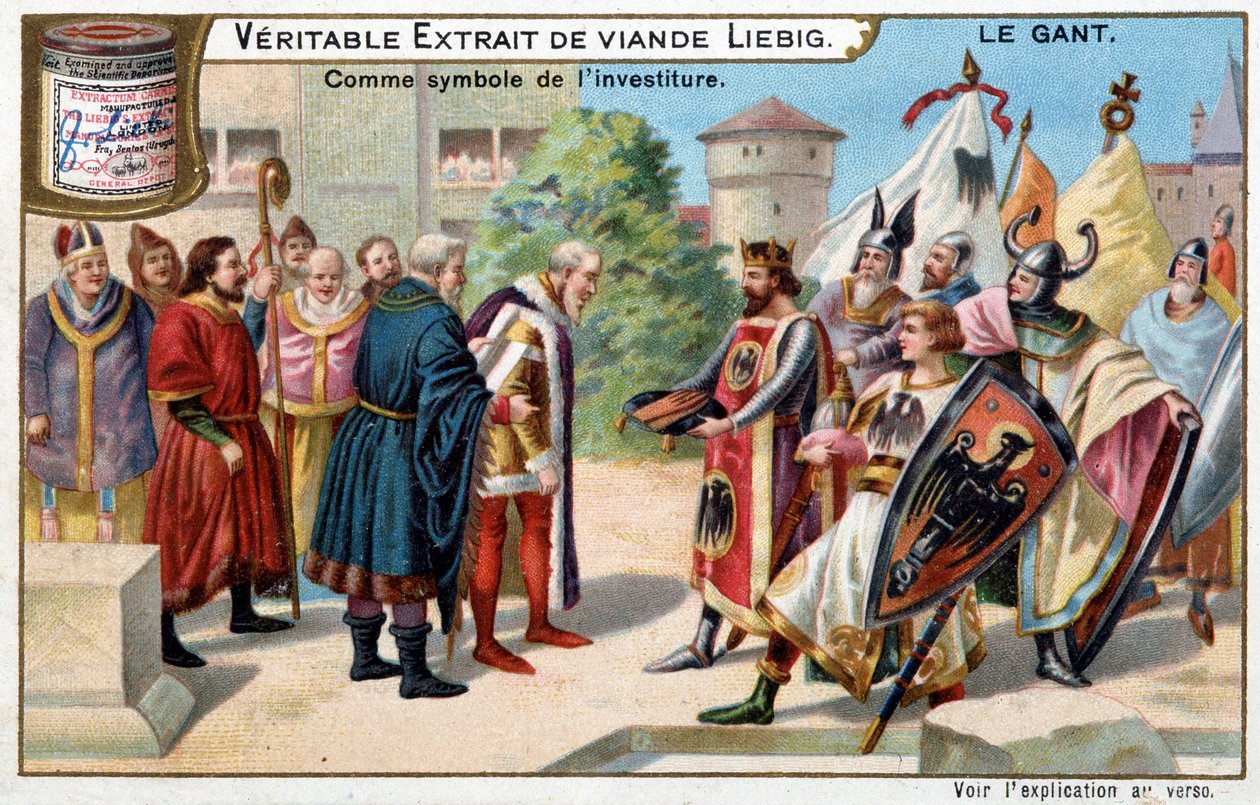 History of the glove: the glove as a symbol of the investiture - Liebig chromolithography 作者 未知艺术家