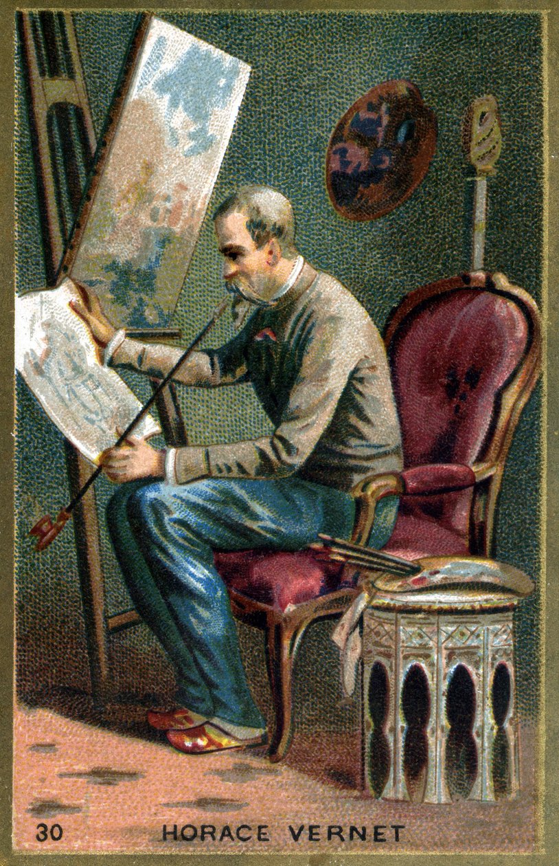 Horace Vernet（1789 - 1863），法国画家。19世纪的彩色石版画。 作者 未知艺术家