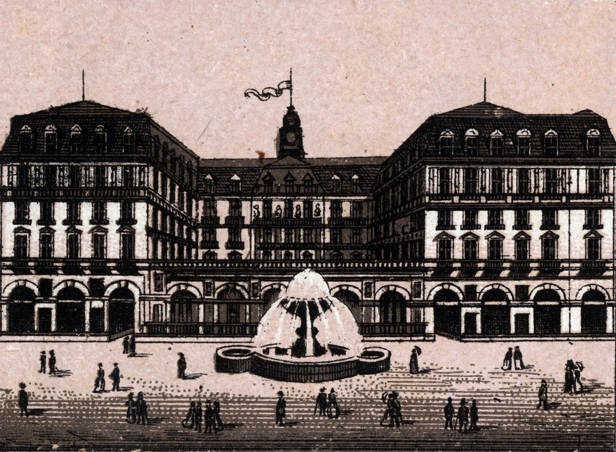 德国法兰克福的Frankfurter hof酒店（德国法兰克福）在 "世界图解168景 "中无日期（19世纪末）。 作者 未知艺术家