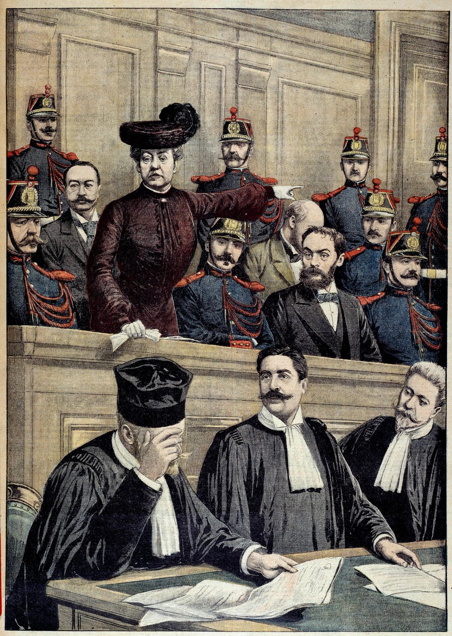 亨伯特案：Therese Humbert (1856-1918) 的审判，由一名法国骗子代理，他假装是美国百万富翁的遗产。 1903 私人收藏 作者 未知艺术家