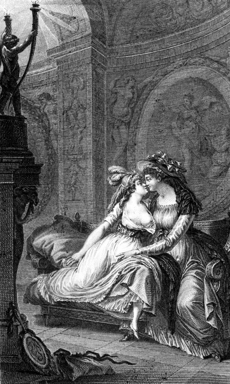 Illustration of “The dangerous links” by Choderlos de Laclos (1741 - 1803): scene of libertinage between two women. 作者 未知艺术家