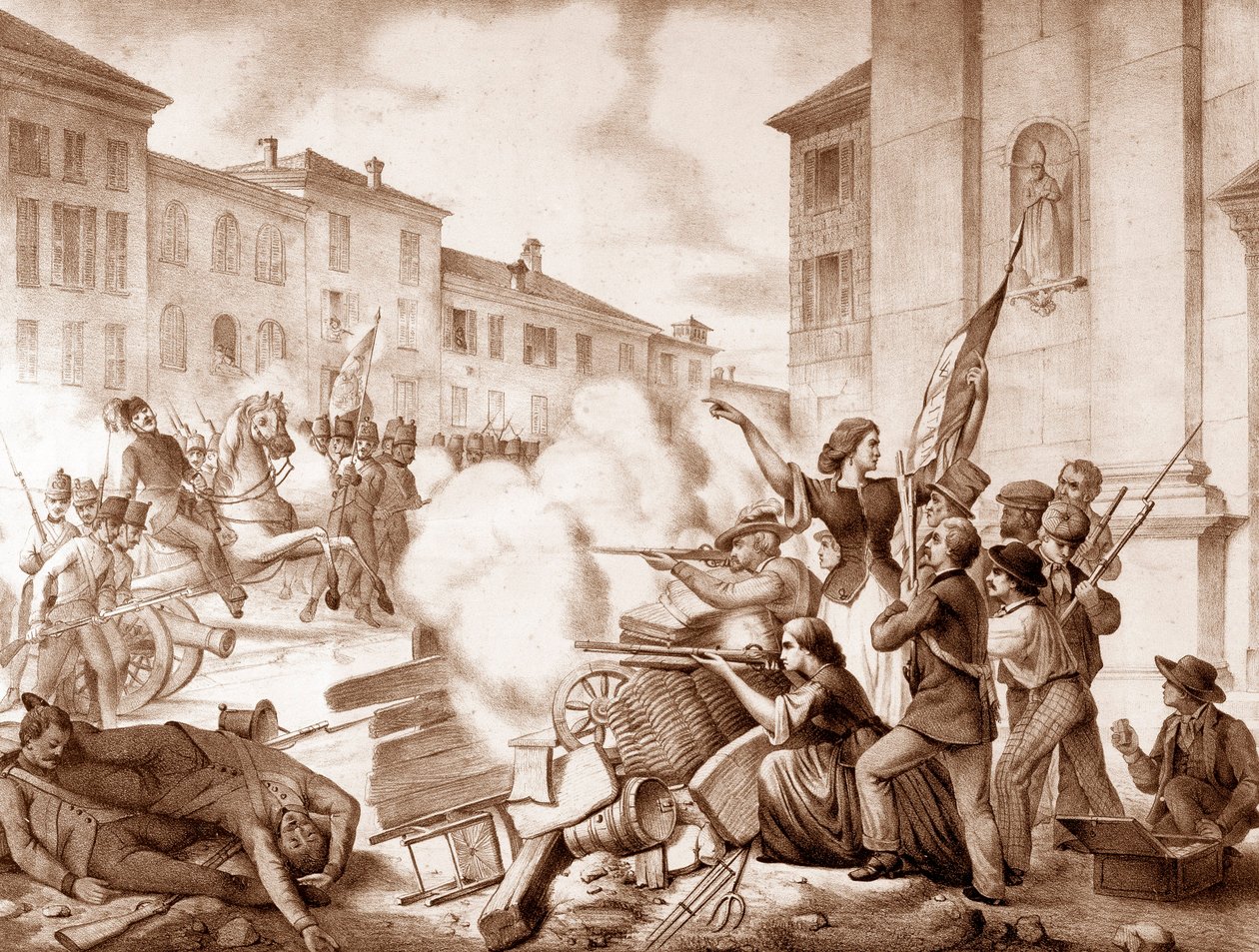 意大利统一组织（Risorgimento）（1848-1870）：3月23日至4月1日布雷西亚十日的情节 作者 未知艺术家