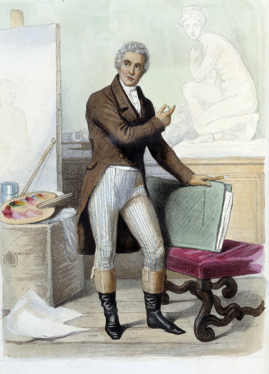 Jacques Louis David 法国画家和漫画家（1748-1825），见Ed.Mennechet，"Le Plutarque francais"（法语）。 作者 未知艺术家