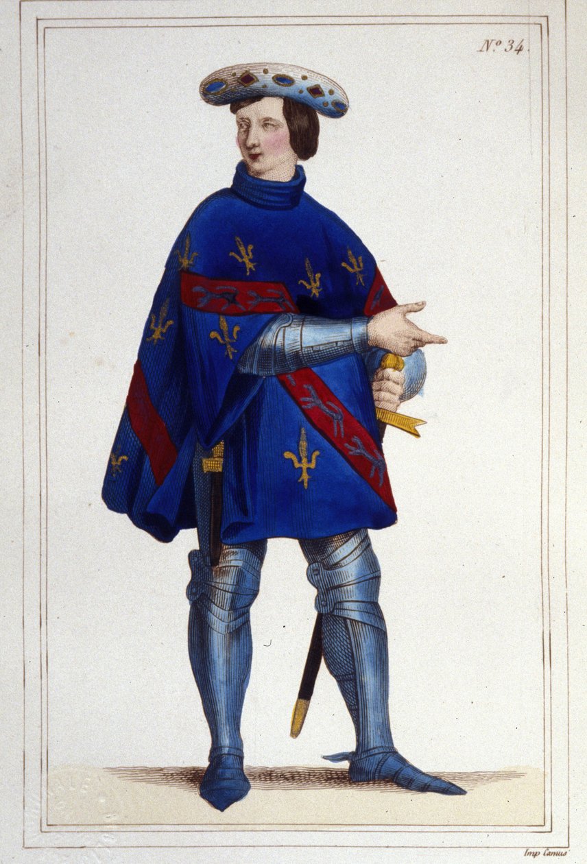 雅克·德·波旁 (Jacques de Bourbon)，拉马尔凯伯爵 (Count of La Marche)，1354 年（？-1361 年）法国的 Conétable。 作者 未知艺术家