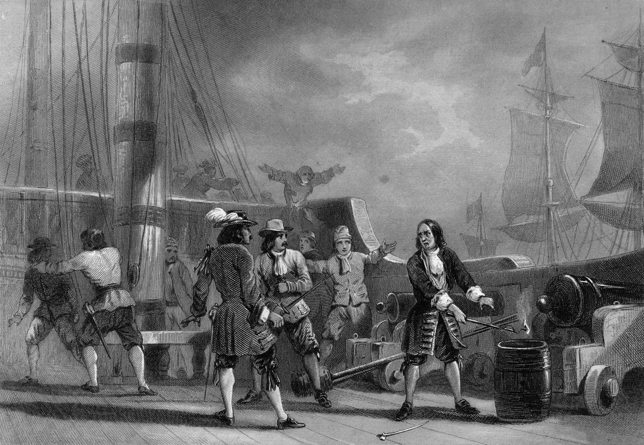 让-巴特（1650-1702）在英国海盗号上的表现。 作者 未知艺术家
