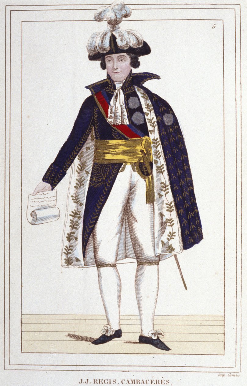 Jean Jacques Régis de Cambacérès (1753-1824)，法国律师和政治家。 1830 年的雕刻。 作者 未知艺术家