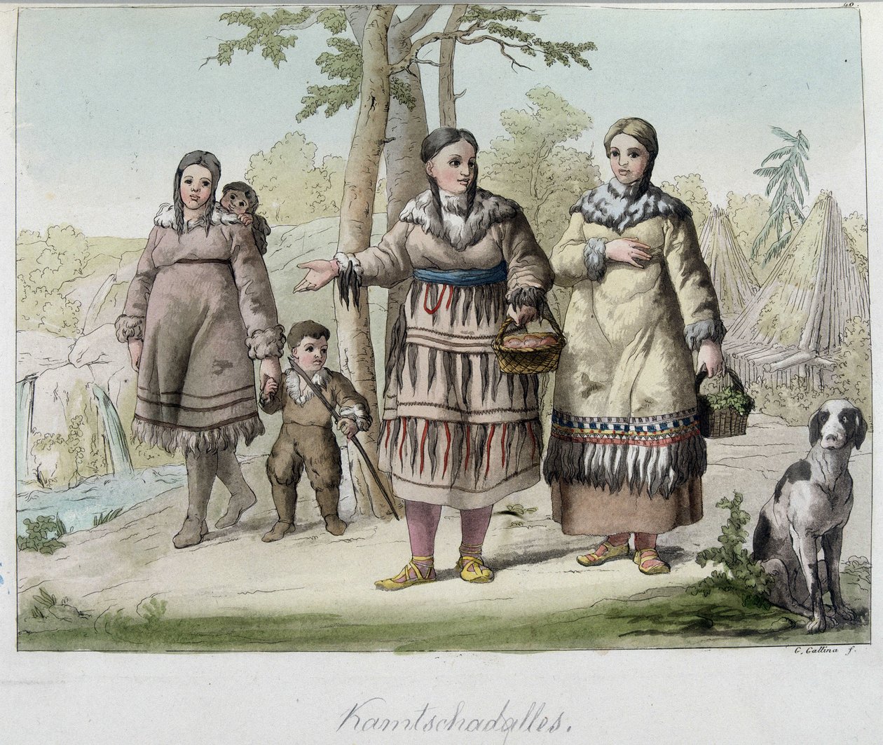 Kamtschadales（或 Kamtschadales），西伯利亚人。 作者 未知艺术家