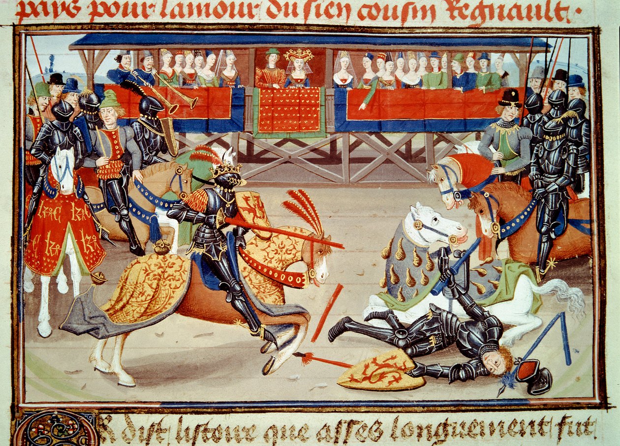 国王 Richier desarconnnant guichart 在比赛期间。 （微型，v.1462-1470） 作者 未知艺术家