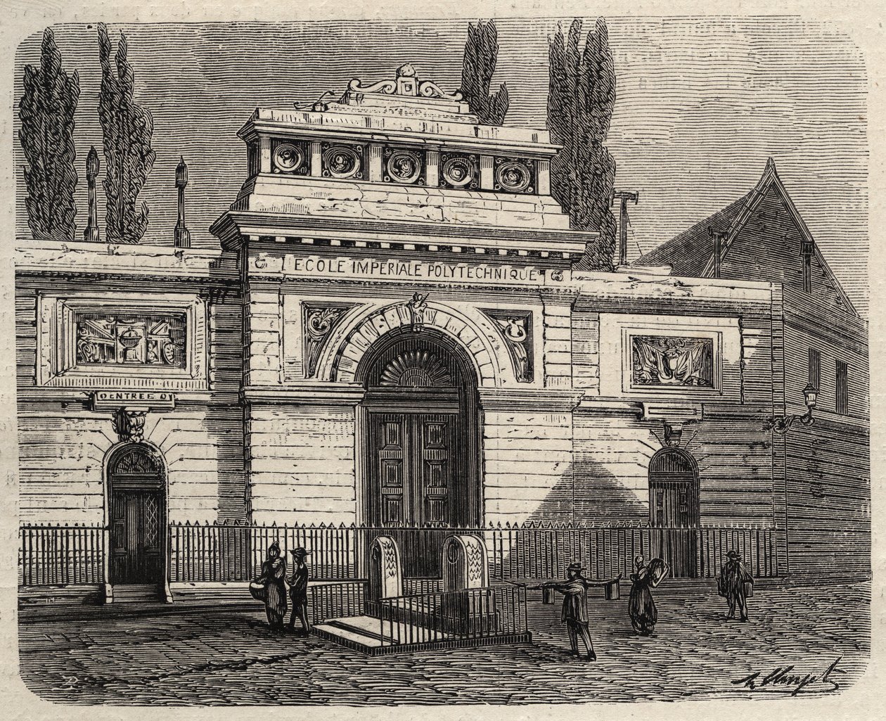 1873年的巴黎综合理工学院--"杰出的世界 "中的1873年版画 作者 未知艺术家